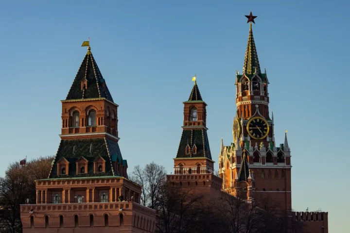 A view of the towers of the Kremlin