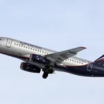 The Sukhoi SSJ-100 aircraft of Aeroflot Airlines