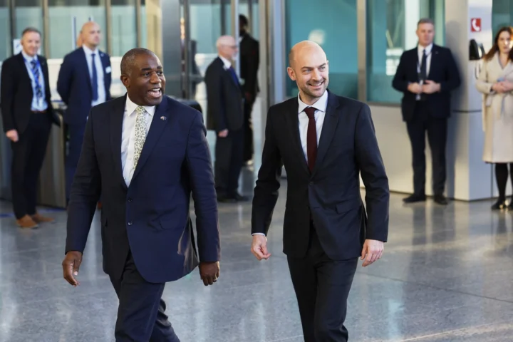 Britain's Foreign Secretary David Lammy and French Foreign Minister Jean-Noel Barrot