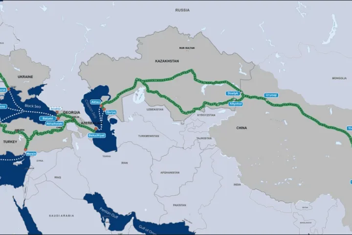 Map of the Middle Corridor route