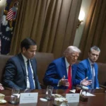 Президент США Дональд Дж. Трамп во время заседания Кабинета министров