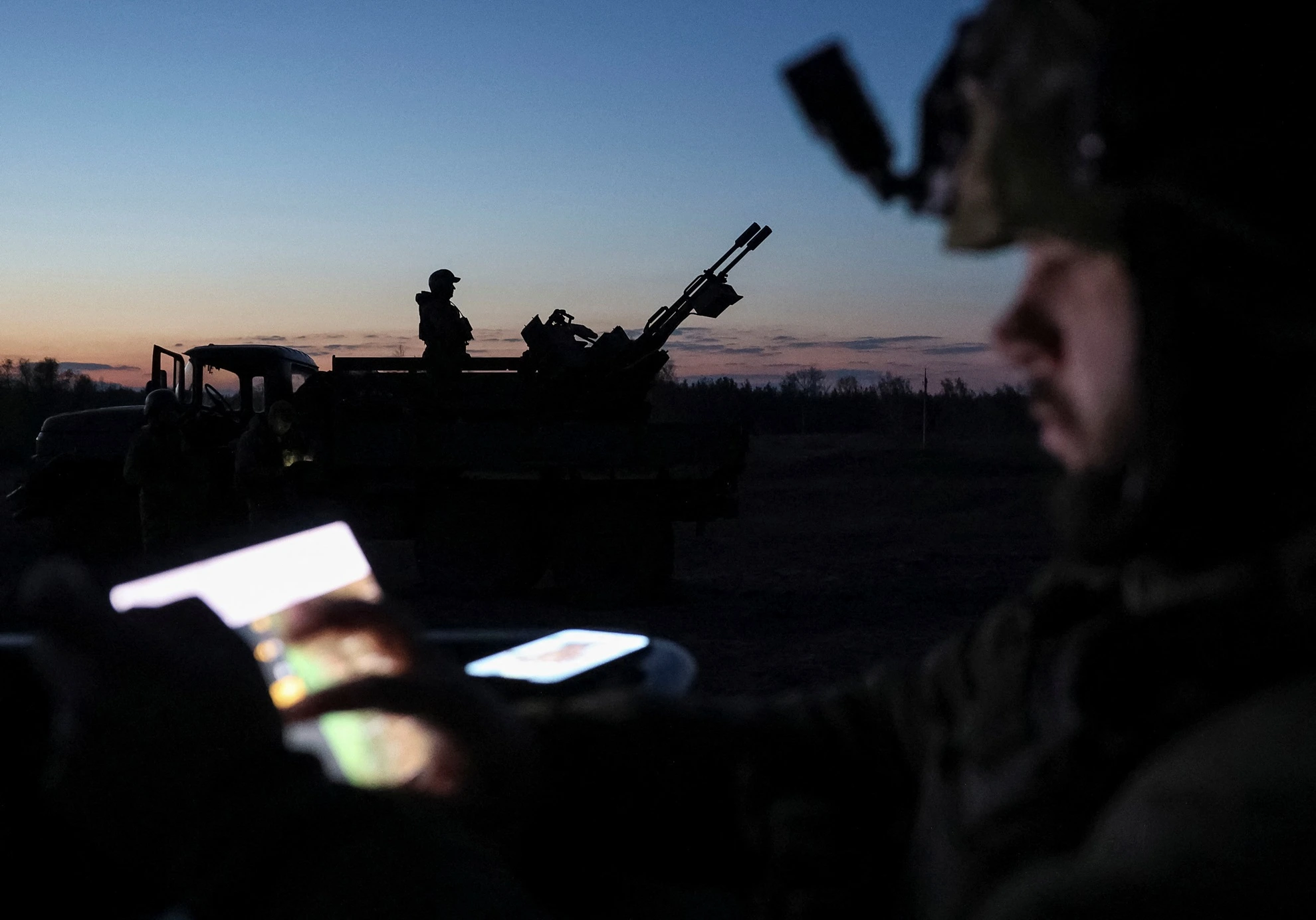 Военнослужащие мобильного противовоздушного отряда