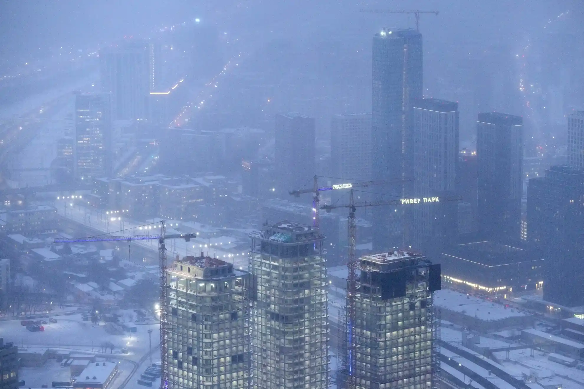 A view shows multi-storey residential buildings