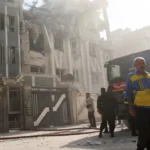 Rescue workers in Tehran