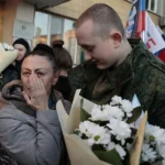 The mother of a liberated soldier