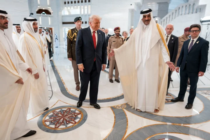 Президент Трамп с эмиром Катара шейхом Тамимом бин Хамадом Аль Тани